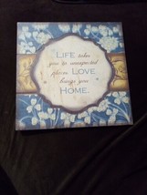 Love Brings You Home Life Takes You Places  Wood Wall Plaque 11x11&quot; - $8.14