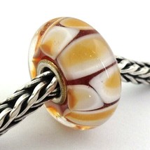 Authentic Trollbeads Brown Fusion (C) Glass Charm 61409, New - $23.74