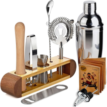 Bartender Kit with Stand, 11-Piece Bar Tool Set Cocktail Set Perfect Home Barten - £28.02 GBP