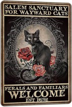  Sanctuary For Wayward Cats Halloween Black Cat Halloween Decor Cat Lover M - £24.96 GBP