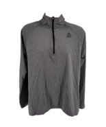 Reebok 1/4 Zip Pullover Workout Long Sleeve Size L Stretch Gray - $12.82