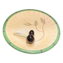 Vintage CALI Snack Canapé Plate Pottery Ceramic 3D Olives Oil Dip Green ... - £18.45 GBP