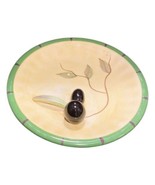 Vintage CALI Snack Canapé Plate Pottery Ceramic 3D Olives Oil Dip Green ... - £18.53 GBP