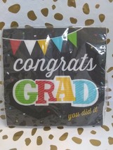 CONGRATS GRAD YOU DID IT - Lunch Napkins 16 count 9-4/5 inches X 9-3/4 i... - £6.25 GBP