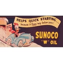 SUNOCO &quot;W&quot; OIL BILLBOARD GLOSSY STICKER 3&quot;x1.5&quot; - £3.18 GBP