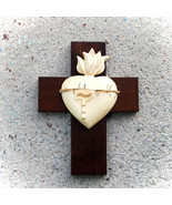 Wooden Wall Cross Sacred Heart of Jesus,Religious Catholic Christian Gifts, Chur - $47.39