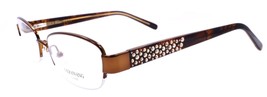 Vera Wang Valrae BR Women&#39;s Eyeglasses Half-rim 51-17-130 Brown w/ Crystals - £33.94 GBP