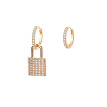 MiPave CZ Key Lock Hanging Earrings For Women Accessories Gold Silvery Hoops Fem - £9.52 GBP