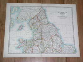 1907 Antique Map Of Northern England Manchester York - £18.16 GBP