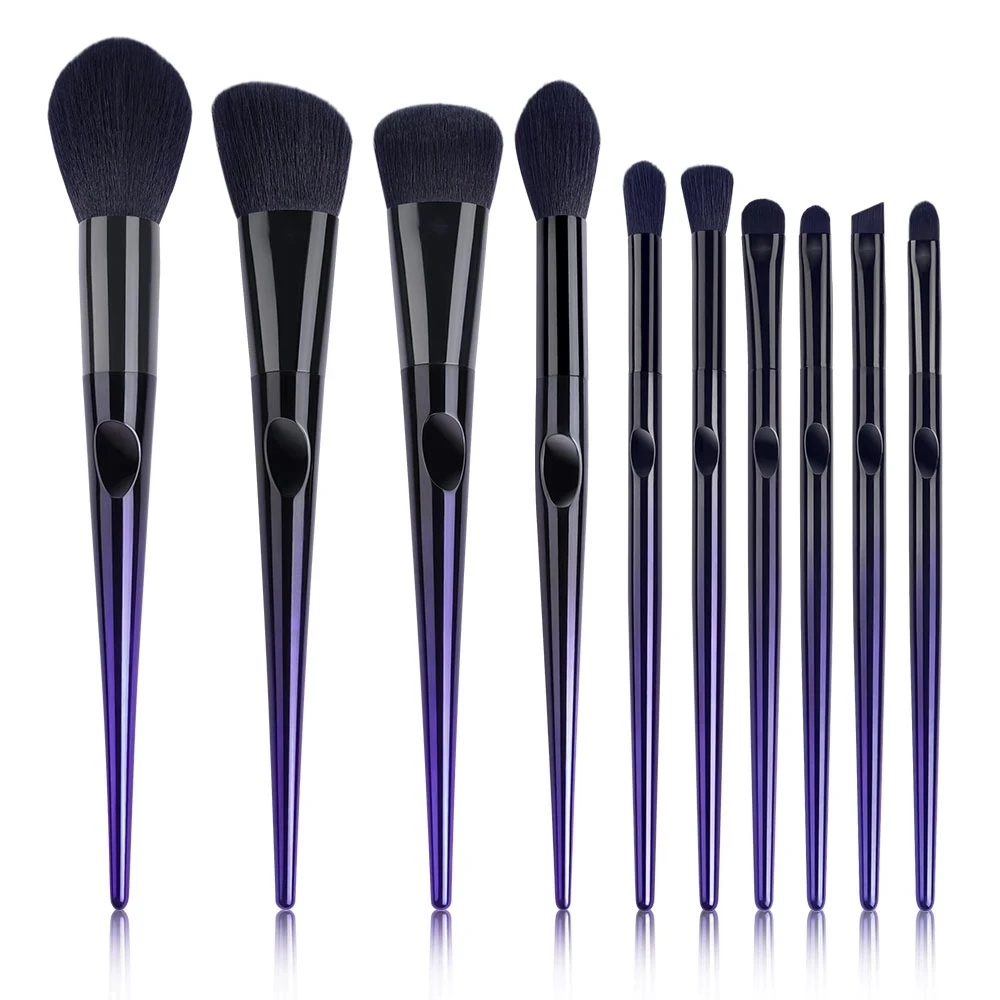 Hes navy blue premium synthetic hair brush foundation blending brush makeup tool powder thumb200