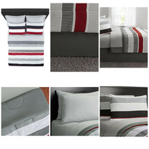 Rugby Striped 8 piece Bed In A Bag Bedding Set Comforter Sets, Choice Sizes -NEW - £38.83 GBP+