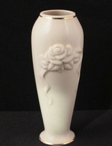 Lenox Bud Vase Rose Collection with Gold Accents Classic Beauty 6 Inches Tall - $9.04
