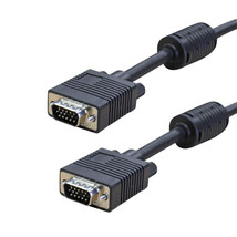 3 Ft Hd15 Male To Male Shielded Heavy Duty Vga Svga Monitor Cable W/ Ferrite - £14.38 GBP