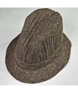 Antique Fedora Men&#39;s Brown Grey Hat Insulated Quality Red Inside Leather... - $29.99