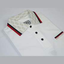 Men Sports Shirt DE-NIKO Short Sleeves Cotton Fashion Polo Shirt DBK113 White image 4