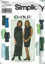 Simplicity Sewing Pattern 7901 Dress 3 Hour Misses Size 18-22 - £6.58 GBP