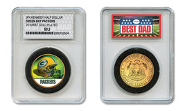 GREEN BAY PACKERS NFL *GREATEST DAD* JFK 24KT Gold Clad Coin SPECIAL LTD... - £8.27 GBP