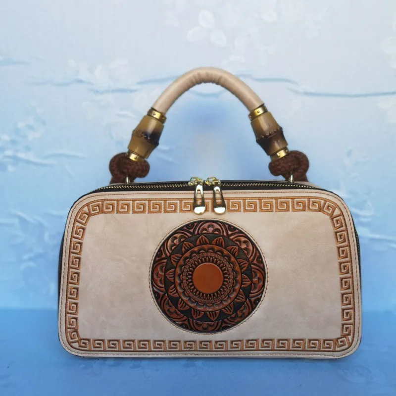  High Quality Handmade Shoulder Bags For Women  Bag Retro Totem Embossing Women&#39; - £52.20 GBP