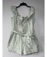 Tinseltown Juniors Belted Zip-Front Denim Romper Green Size XL NWOT - $43.23 CAD