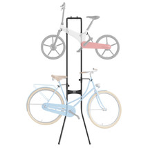 VEVOR 2 Bike Storage Rack, Free Standing Vertical Bike Rack Holds Up to ... - £53.48 GBP