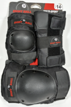 Eight Ball Pad Set 3pk Black New 14+ Teen Bike Knee Wrist Elbow Tough New - $387.71 MXN