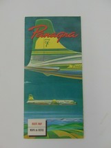 1957 PANAGRA Airlines Airplane Route Map brochure, travel, VINTAGE - £19.41 GBP