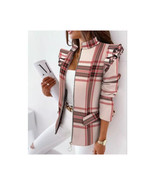 Womens Blazer with Ruffle Shoulders   MultiColor Full Sleeve Front Zippe... - £36.58 GBP