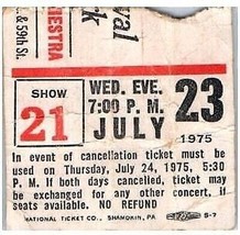 Caldo Tuna Ticket Stub Luglio 7 1975 Centrale Parco New York Ny - £43.19 GBP