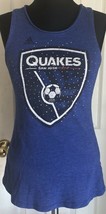 San Jose Quakes Earthquakes Adidas Blue Rhinestone Tank Top Shirt Women’s S - £11.67 GBP