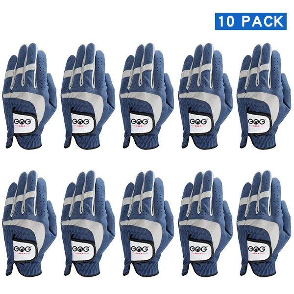 10 PCS Men&#39;s Golf Gloves  Blue Soft Fabric  GOG Golf Glove Left Hand Drop Ship - £175.80 GBP