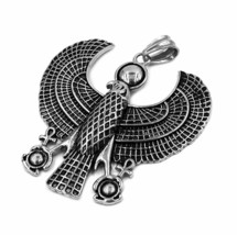 Ancient Egyptian Falcon Horus Necklace Stainless Steel Large Bird Hawk Pendant - £19.97 GBP