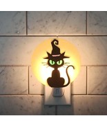 Spooky Halloween Black Cat Night Light Fall Moon Cat Nite Lite Decoratio... - $25.00+