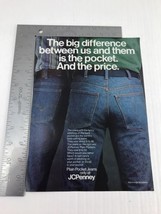 Jcpenney Plain Pocket Jeans Vtg 1977 Print Ad - $9.89