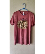 Bella CANVAS  Pumpkin Cheetah Print TEE T-Shirt Women&#39;s Size MEDIUM NWOT - £14.73 GBP