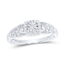 Sterling Silver Womens Round Diamond Heart Bridal Wedding Engagement Ring 1 - £139.63 GBP