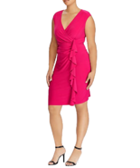 NEW AMERICAN LIVING PINK JERSEY  RUFFLE SHEATH  DRESS SIZE 16 W WOMEN  PLUS - $64.99