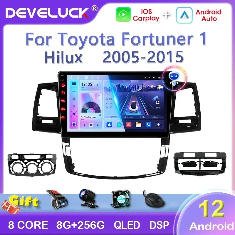 2 Din 9&quot; 4G/5G Android 12 For Toyota Fortuner 1 AN50 AN60 Hilux Revo Vigo - £96.59 GBP+
