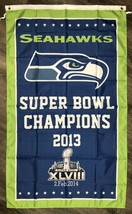 Seattle Seahawks Super Bowl Championship Flag Vertical 3x5 ft Sports Ban... - $20.00