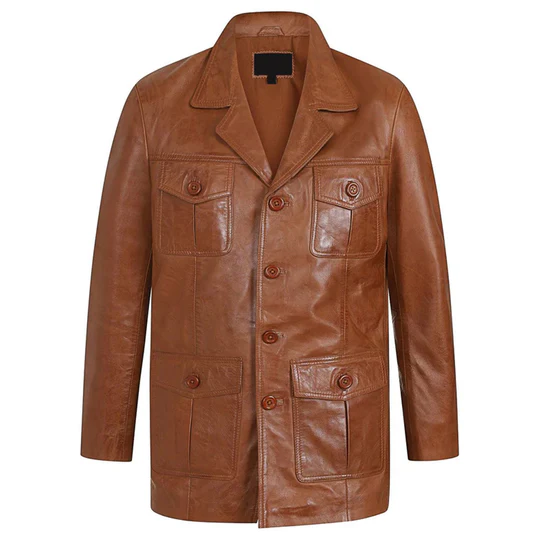 Handmade Mens Leather Classic Coat Jimmy Black Vintage Leather Jacket - £180.12 GBP
