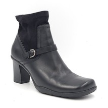 Bare Traps Women Block Heel Ankle Booties Vana Size US 6M Black Leather - £4.66 GBP