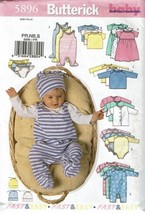 Butterick Sewing Pattern 5896 Jacket Dress Top Romper Infants Size PR-S - £7.82 GBP