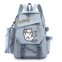 Cute Cat Women Backpack Large Capacity Multifunction Student Laptop School Bag W - £119.97 GBP