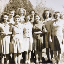 Women Ladies Group Kozak family Photograph Vintage Old Photo Dresses 1940s - £7.86 GBP