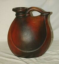 Mexican Clay Terra Cotta Pottery Vase Pot Water Jug Vessel Earth Tones M... - $89.09
