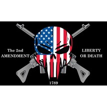 The 2nd Amendment Liberty or Death 1789 Skull American Flag 3ft x 5ft - £25.30 GBP