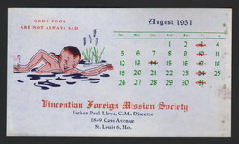 INK BLOTTER - VINCENTIAN FOREIGN MISSION SOCIETY, ST. LOUIS, MISSOURI, 1951 - $4.94