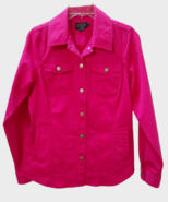 Pendleton Jacket Women&#39;s Medium Pink Fuchsia Cotton Twill Jacket Spring - £17.69 GBP