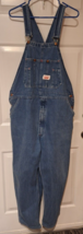 Roundhouse Vintage Blue Denim Bib Overalls Men&#39;s Size 42x28 Made In USA - £20.41 GBP