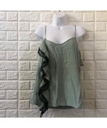 Zara seafoam lace ruffle cami tank blouse women&#39;s size M medium NWT - $268.64 MXN