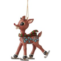 Jim Shore Rudolph The Red-Nosed Reindeer Wearing Ice Skates Hanging Orna... - $39.99